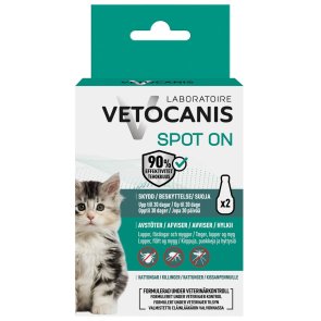 Anti-parasit Spot on Kattunge Vetocanis skydd mot fästing loppor mygg kitten ung katt fästingmedel naturligt biocid