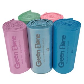 bajspåsar green bone 50 påsar per rulle plast starka nedbrytningsbara doftfria återvunnen plast utan handtag flera fina färger f