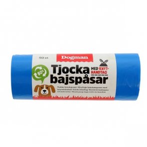 Tjocka bajspåsar med knythandtag 50-pack, flera färger