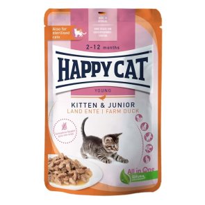 blötfoder katt kattunge anka farm duck spannmålsfritt happy cat happycat junior