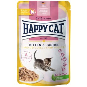 blötfoder katt kattunge fågel kyckling farm poultry spannmålsfritt happy cat happycat junior