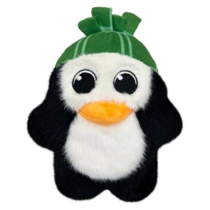 kong holiday snuzzles penguin small black white green svart vit pingvin hundleksak mysig mjukdjur pip