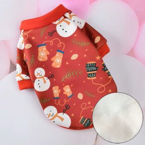 mjuk tröja röd jul snögubbar vintervantar barr gran snö stjärnor röd myströja jultröja hund katt kattröja hundtröja jul