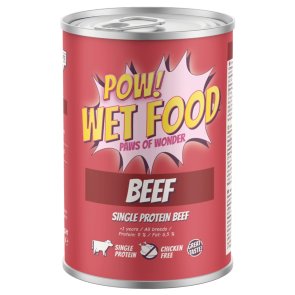 POW Dog Adult Beef Burk 400g hundfoder blötmat nötkött singelprotein beef kycklingfritt spannmålsfritt monoprotein