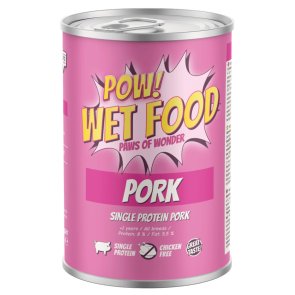 POW Dog Adult Pork Burk 400g hundfoder blötmat fläsk gris singelprotein kycklingfritt hög smaklighet