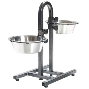 Matbar ställbar t 43 cm inkl skålar 2x2,8 L